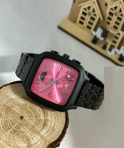 New Rose Stainless Steel Quartz Movement Square Watches