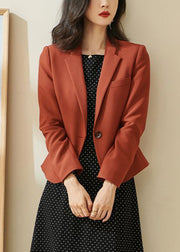 New Rust Notched Button Spandex Coats Fall