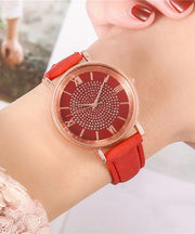 New Style Pink Starry Sky Dial Watches for Women Fashion Roman