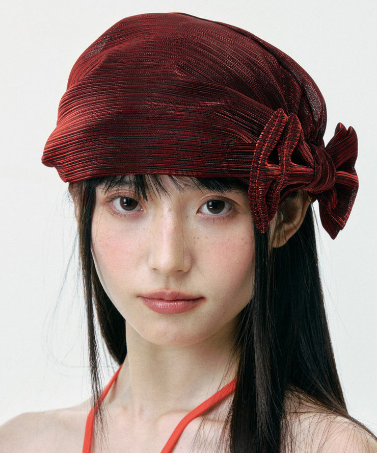 New Stylish Grey Bow Velour Bonnie Hat