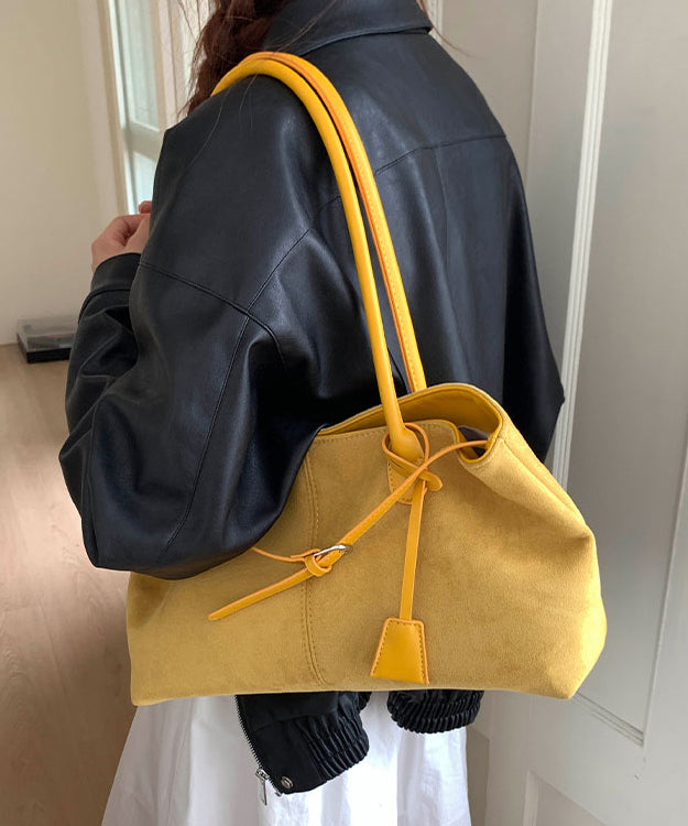New Stylish Yellow Large Capacity Suede Shoulder Bag