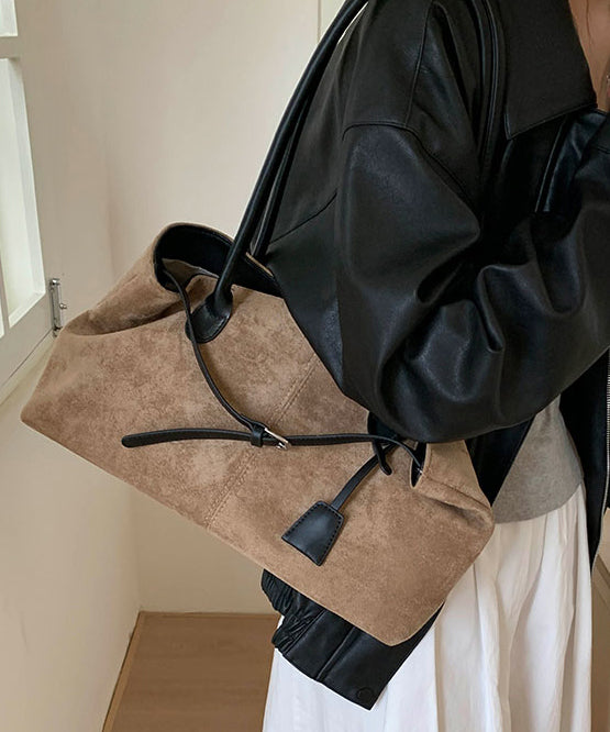 New Stylish Yellow Large Capacity Suede Shoulder Bag