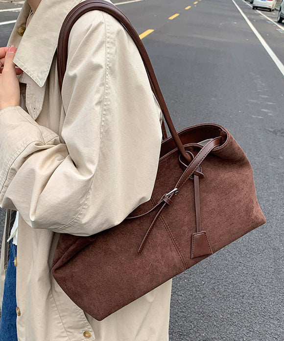 New Stylish Yellow Large Capacity Suede Shoulder Bag