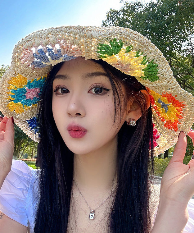New Summer Sun Beige Protection Shading Hat Straw Woven