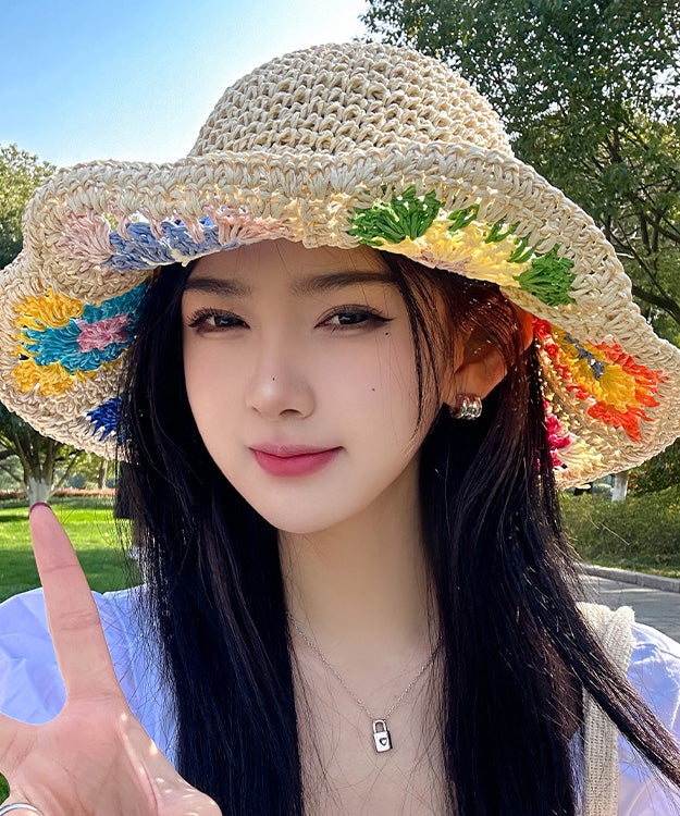 New Summer Sun Beige Protection Shading Hat Straw Woven