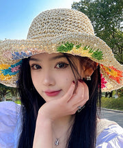 New Summer Sun Beige Protection Shading Hat Straw Woven