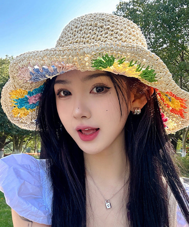 New Summer Sun Beige Protection Shading Hat Straw Woven