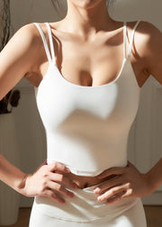 New White Hollow Out Modal Cotton Sports Bra