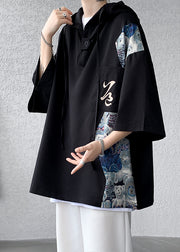 New White Hooded Patchwork Cotton Mens T Shirt Designer Summer