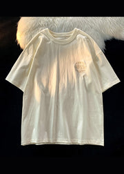 New White Letter Embroideried Cotton Mens T Shirt Designer Summer