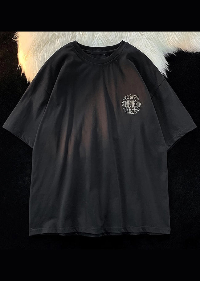 New White Letter Embroideried Cotton Mens T Shirt Designer Summer