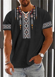 New White O Neck Print Cotton T Shirt Men Summer