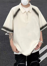 New White Oversized Tie Dye Cotton Mens Graphic Tees Summer