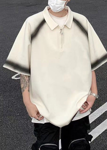 New White Oversized Tie Dye Cotton Mens Graphic Tees Summer