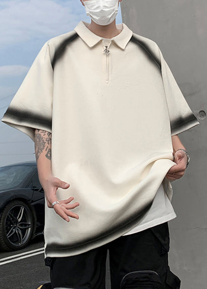 New White Oversized Tie Dye Cotton Mens Graphic Tees Summer