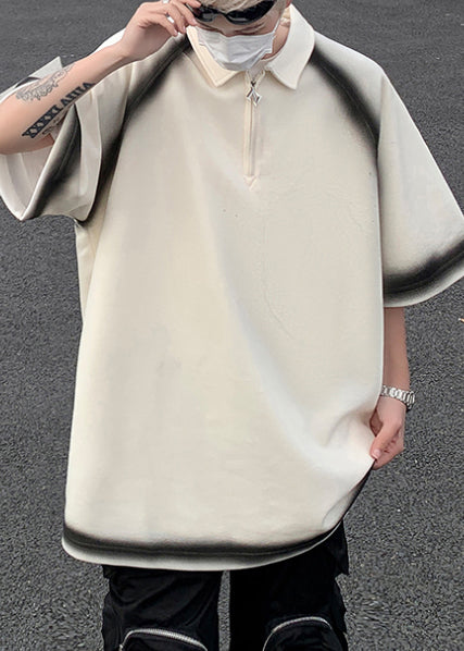 New White Oversized Tie Dye Cotton Mens Graphic Tees Summer