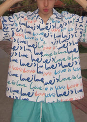 New White Print Pockets Cotton Shirts Mens Summer