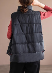 New White Stand Collar Button Pockets Duck Down Waistcoat Winter