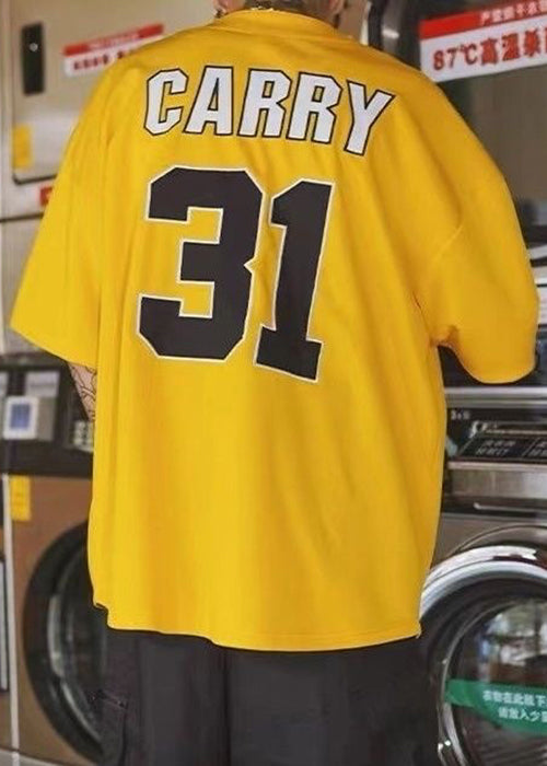 New Yellow Button Print Cotton Mens T Shirts Summer