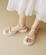 New Yellow Cowhide Leather Splicing Bow Platform Sandals Peep Toe
