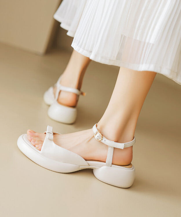 New Yellow Cowhide Leather Splicing Bow Platform Sandals Peep Toe