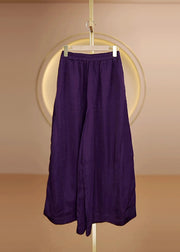 New Yellow Elastic Waist Silk Wide Leg Pants Fall