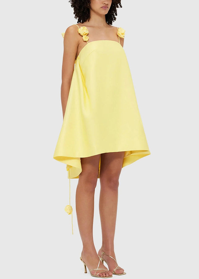 New Yellow Flower Decorated Vacation Women&