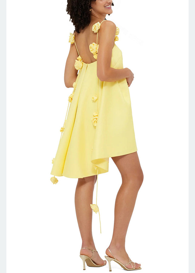 New Yellow Flower Decorated Vacation Women&