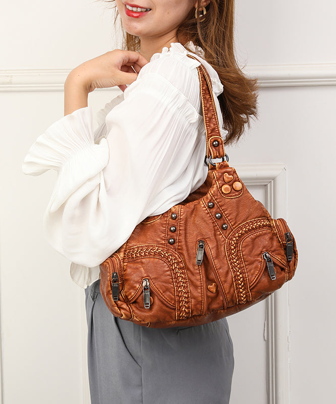 New Yellow Versatile Rivet Large Capacity Shoulder Bag
