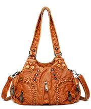 New Yellow Versatile Rivet Large Capacity Shoulder Bag