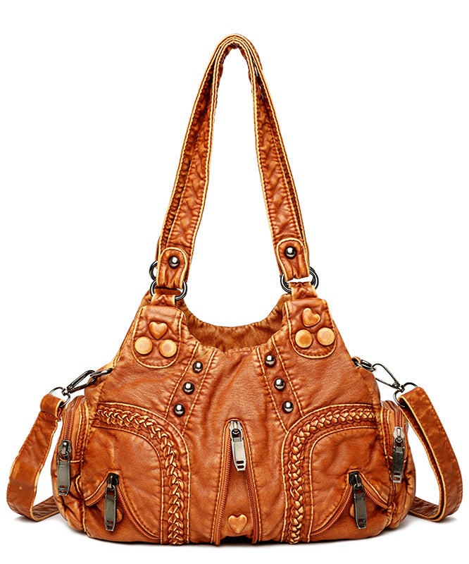 New Yellow Versatile Rivet Large Capacity Shoulder Bag