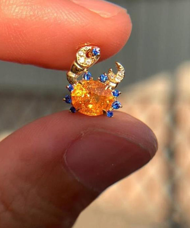 Novelty Blue Alloy Zircon Crab Stud Earrings