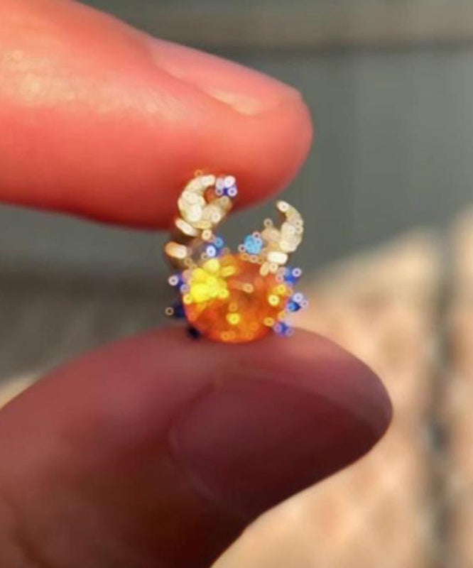 Novelty Blue Alloy Zircon Crab Stud Earrings