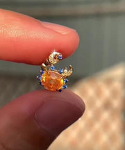 Novelty Blue Alloy Zircon Crab Stud Earrings