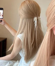 Novelty Champagne Alloy Beads Crystal Tassel Hairpin