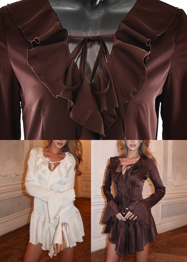 Novelty Coffee Flare Sleeve Holiday Mid Dress Flare Sleeve