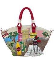 Novelty Embroidered Patchwork Faux Leather Tote Bag