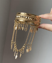 Novelty Gold Metal Leaf Tassel Chain Bracelet And Body Chain