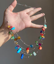 Novelty Multicolor Alloy Shell Holiday Layered Princess Necklace