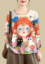 Novelty Oversized Print Cotton Shirts Fall