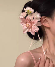 Novelty Pink Alloy Floral Ribbon Hairpin