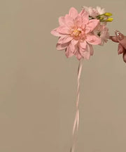 Novelty Pink Alloy Floral Ribbon Hairpin