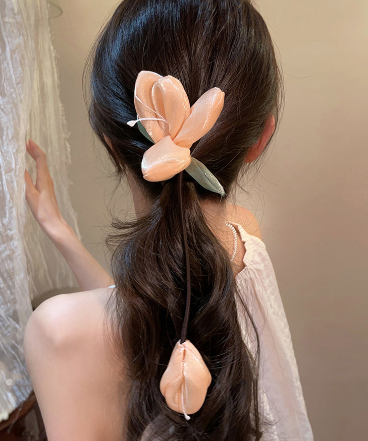 Orange Fabric Bellflower Weaving Hair Band