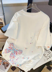 Organic Black Embroideried Butterfly Cotton Men T Shirts Summer
