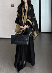 Organic Black Oversized Print Wear On Both Sides Cotton Shawl