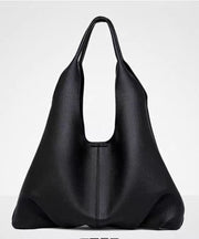 Organic Black Solid Durable Large Capacity Faux Leather Shoulder Bags