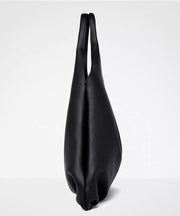 Organic Black Solid Durable Large Capacity Faux Leather Shoulder Bags