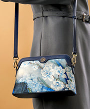 Organic Navy Print Versatile Silk Clutch Bag