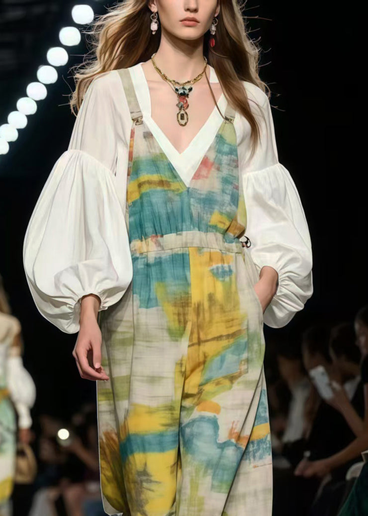 Organic Oversized Tie Dye Cotton Overalls Jumpsuit Summer