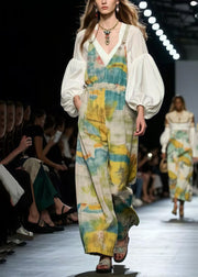Organic Oversized Tie Dye Cotton Overalls Jumpsuit Summer
